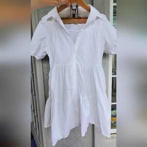 Zara White Button-Up Dress
